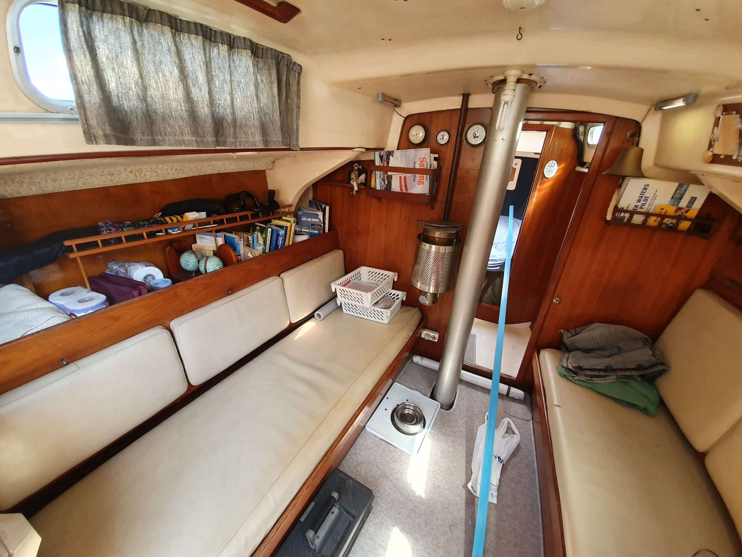 #Sparkman&Stephens, #Sagitta35 – a rare sailboat tucked in on dry in Greece