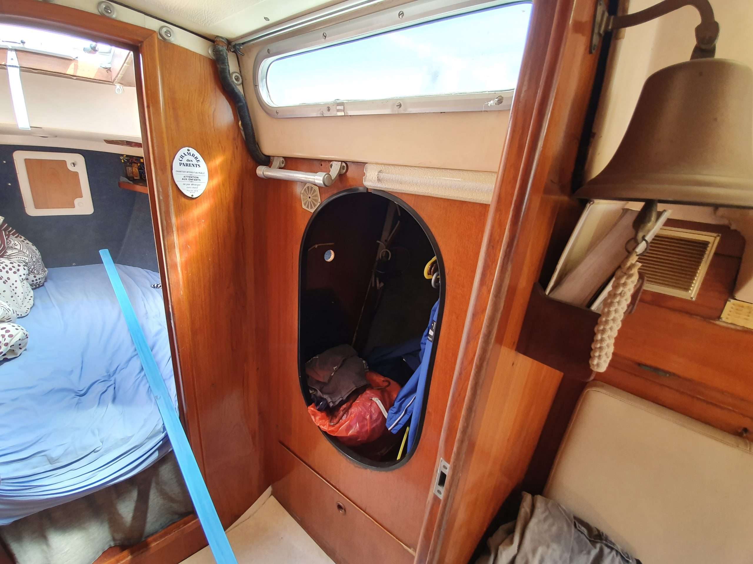 #Sparkman&Stephens, #Sagitta35 – a rare sailboat tucked in on dry in Greece