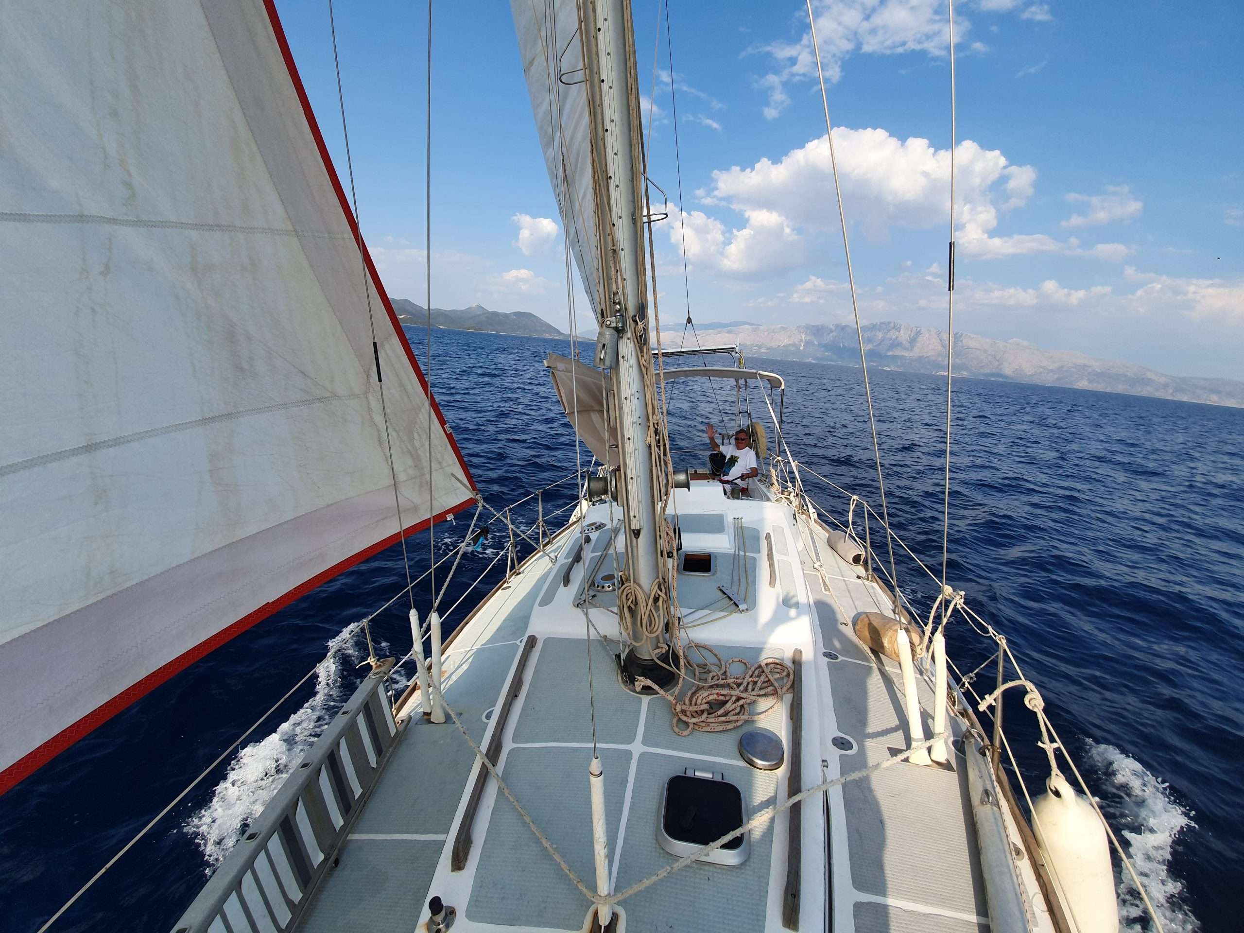 #Sparkman&Stephens, #Sagitta35 – a rare sailboat tucked in on dry in Greece