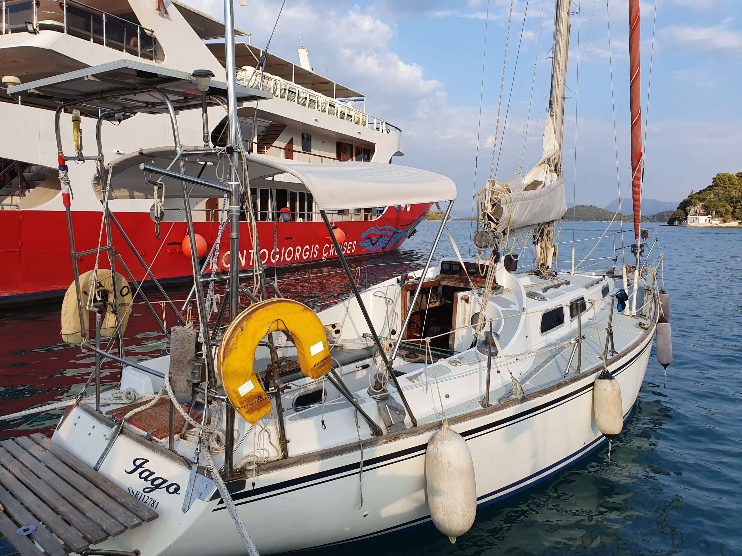 #Sparkman&Stephens, #Sagitta35 – a rare sailboat tucked in on dry in Greece