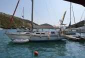 #Sparkman&Stephens, #Sagitta35 – a rare sailboat tucked in on dry in Greece