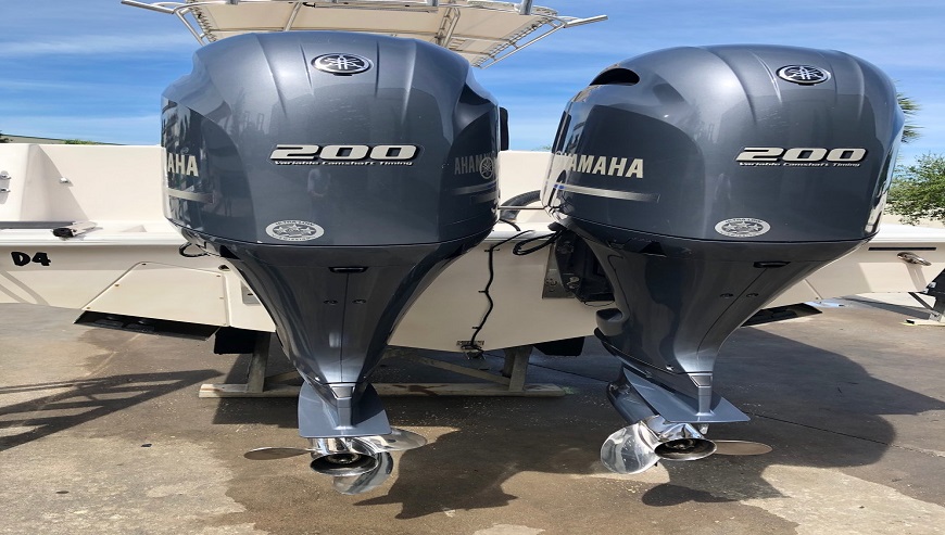 2019 Twin Used Yamaha 200 HP 4-Stroke Outboard Motor Engine