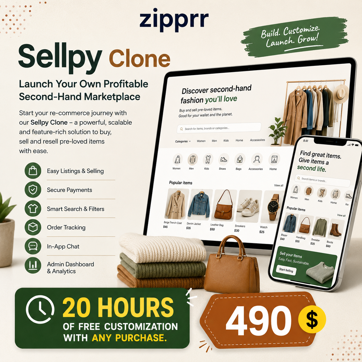 Sellpy Clone Marketplace Software by Zipprr – Launch Your Buy & Sell Platform – Only $490