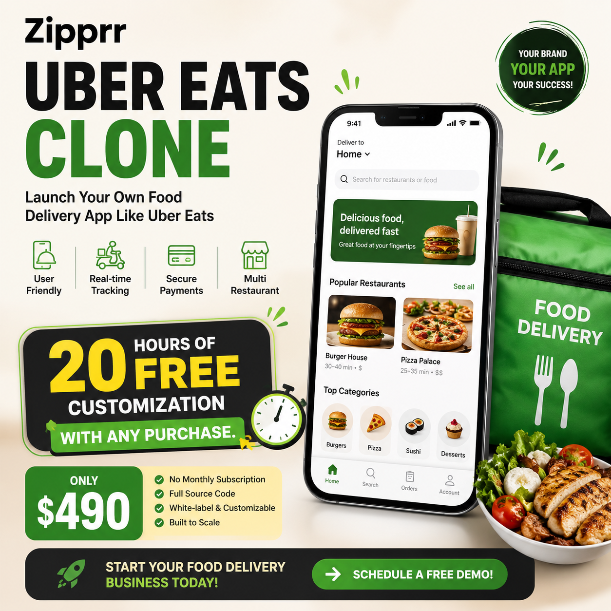 Zipprr Uber Eats Clone Gives Restaurants a Self-Serve Dashboard